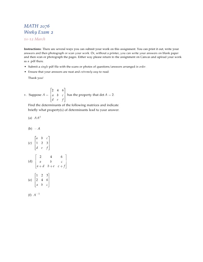 Week 9 SS23 Exam Questions