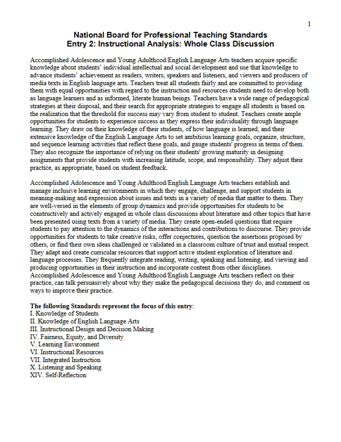 Analysis of Instruction