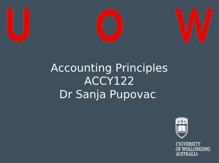 Week 3 Lecture Summary - ACCY 122 Spring 2022