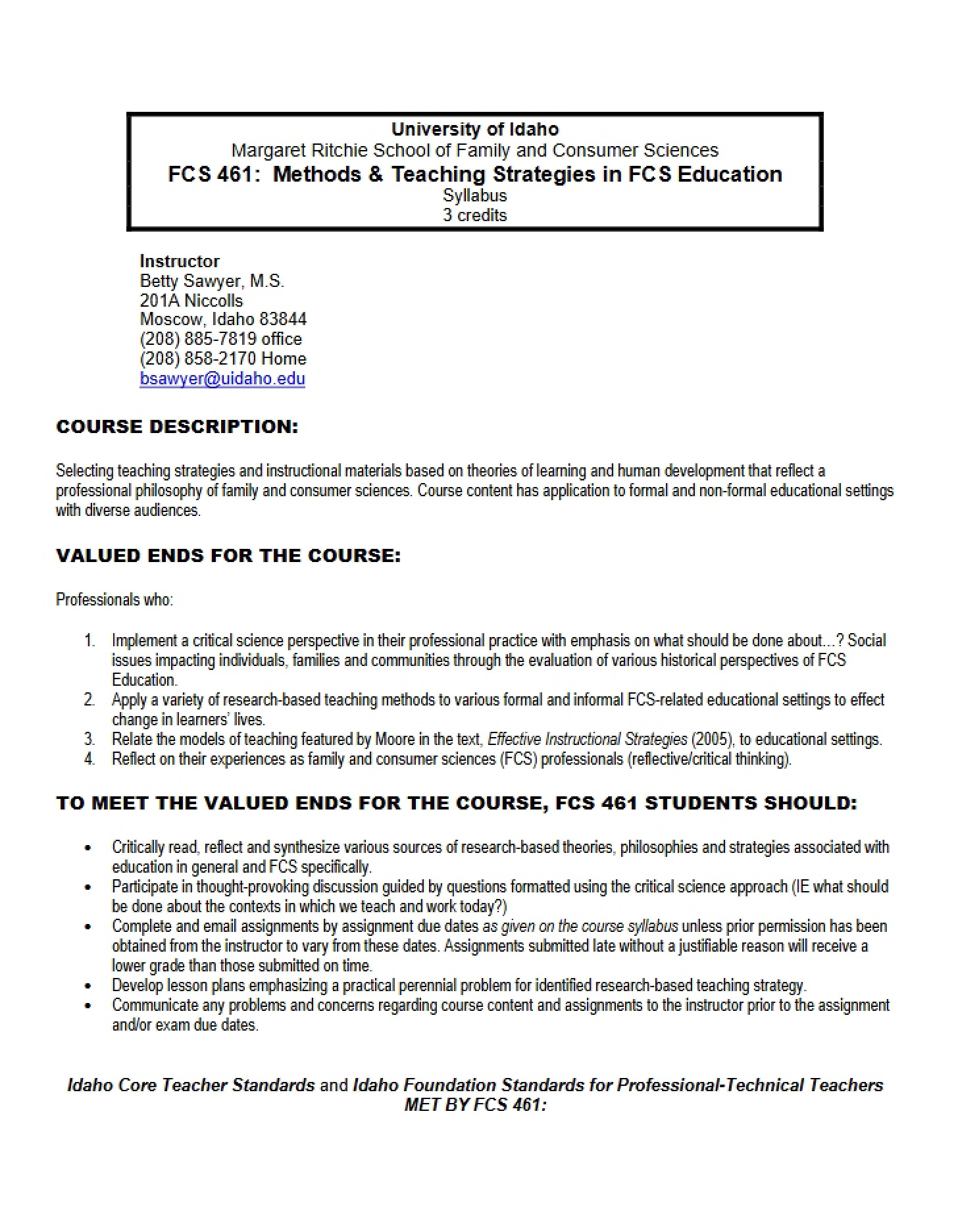 Course Policy Document