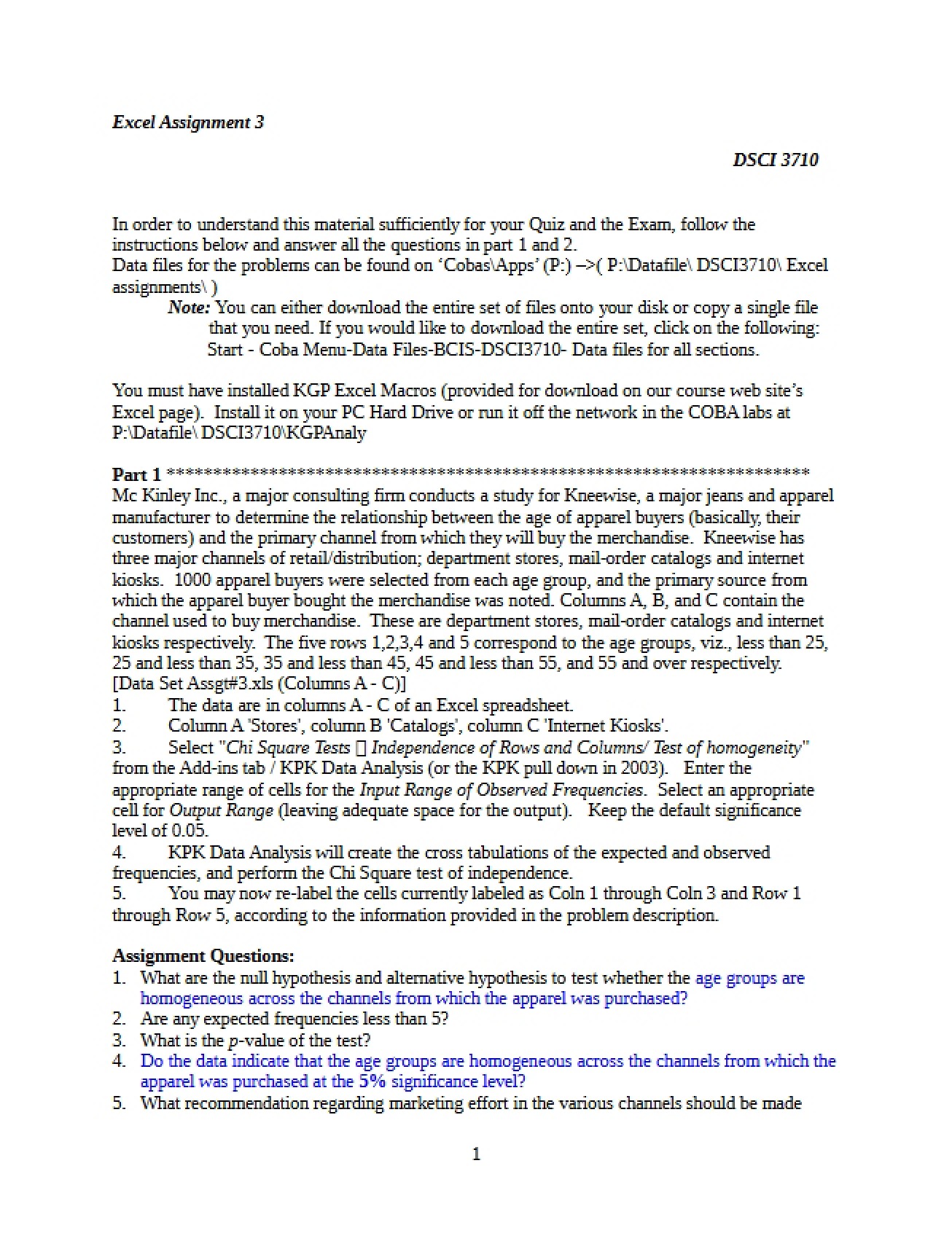Third Assignment