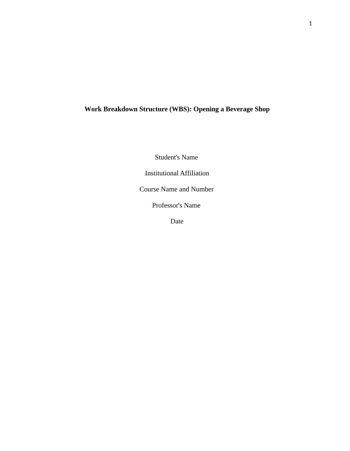 Work Breakdown Structure Guide