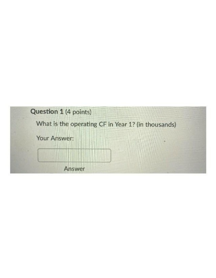Year 1 Operating CF - Question 1