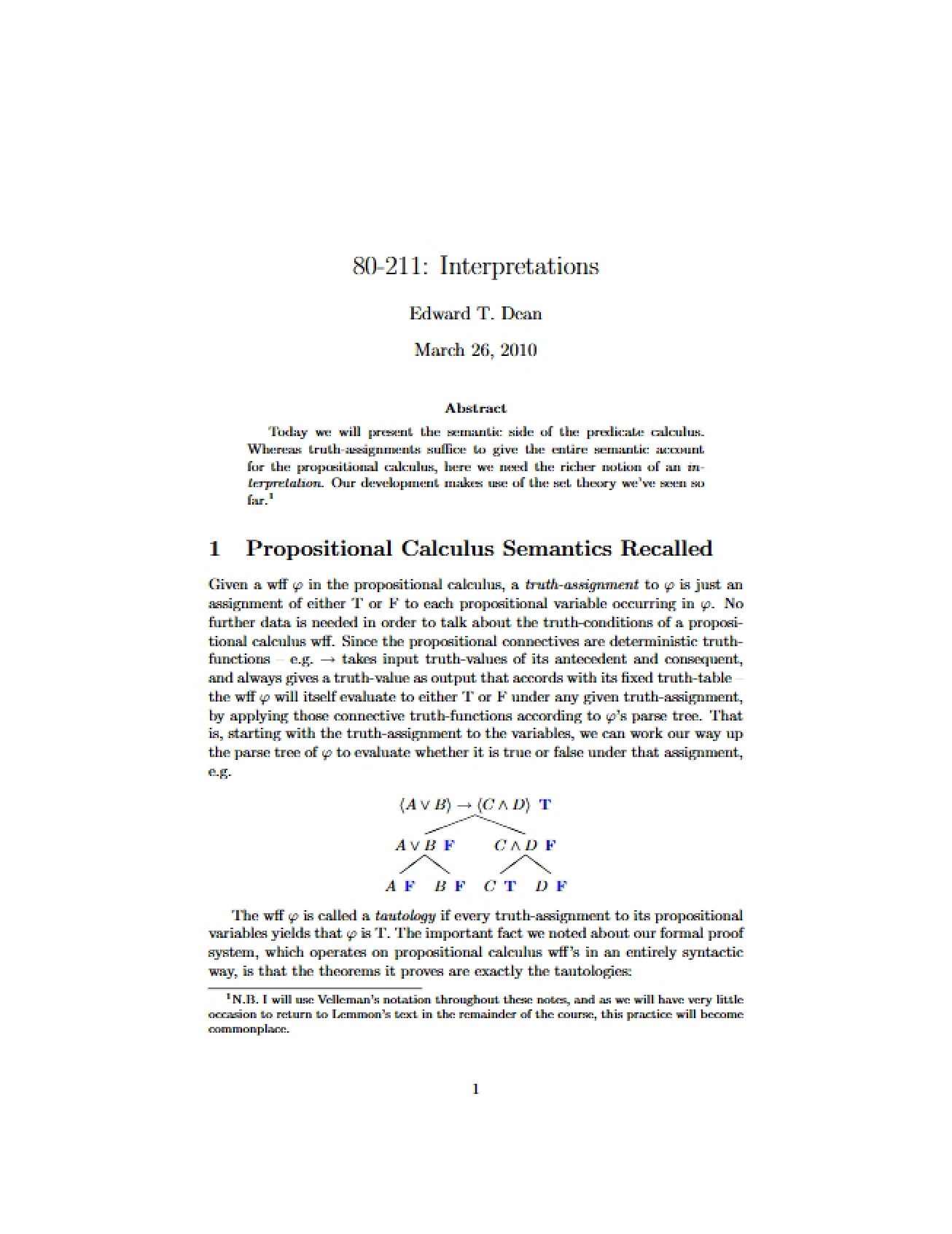 Interpretations - Logic