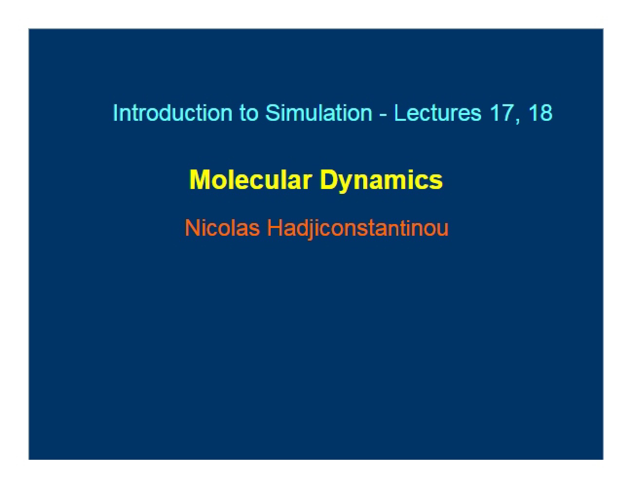 Dynamics of Molecules