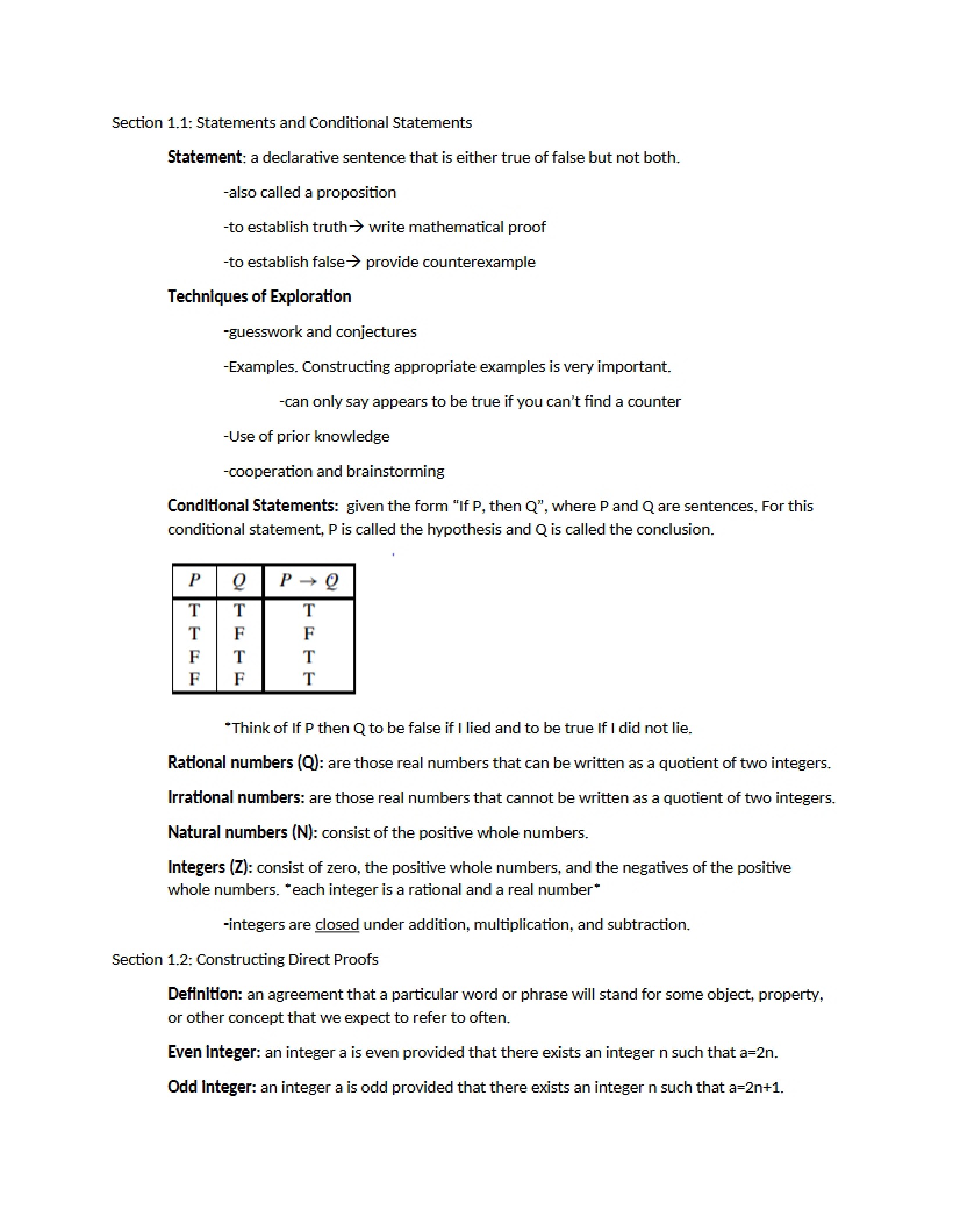 Logic Conditional and Regular Statements