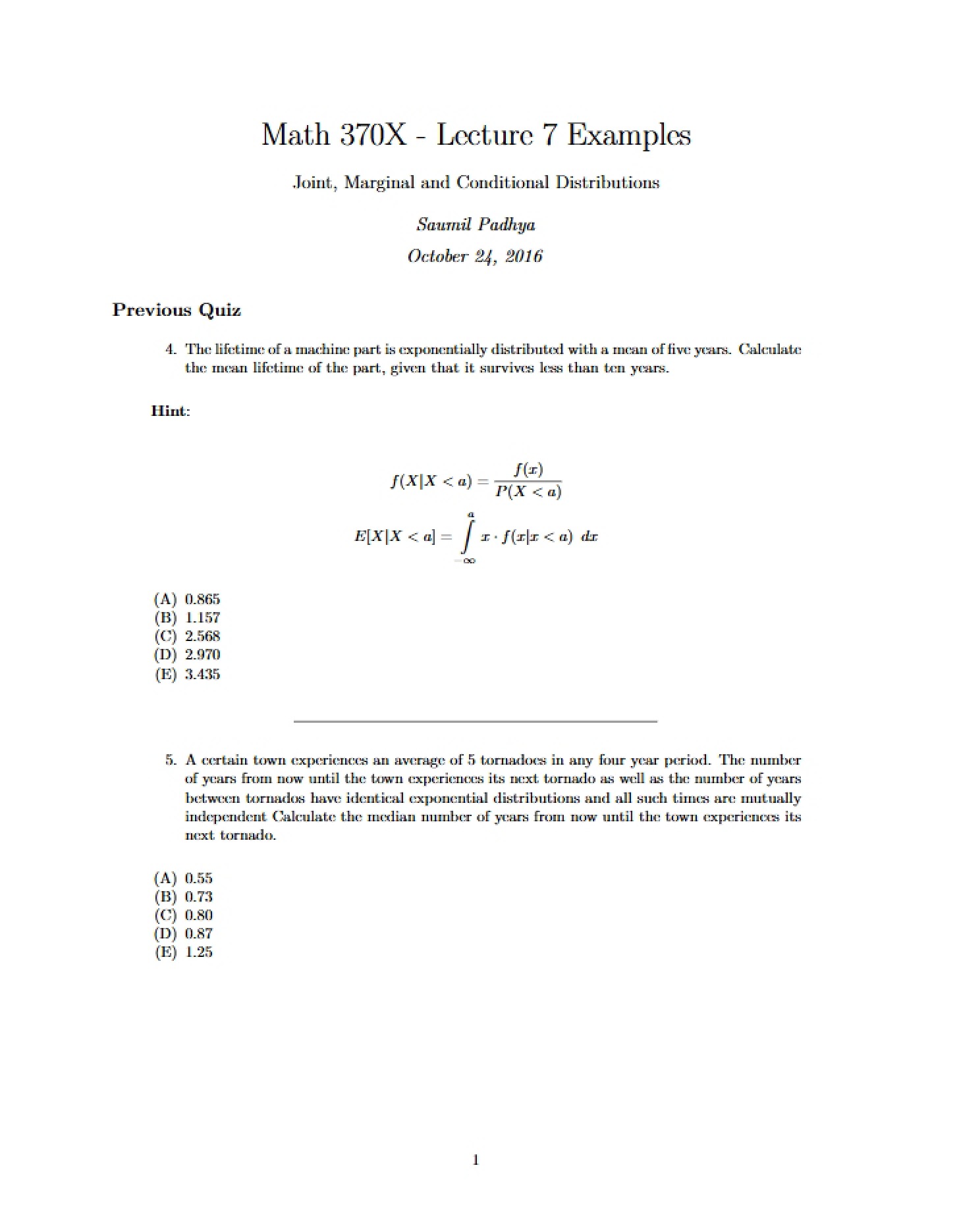 Examples for Lecture 07
