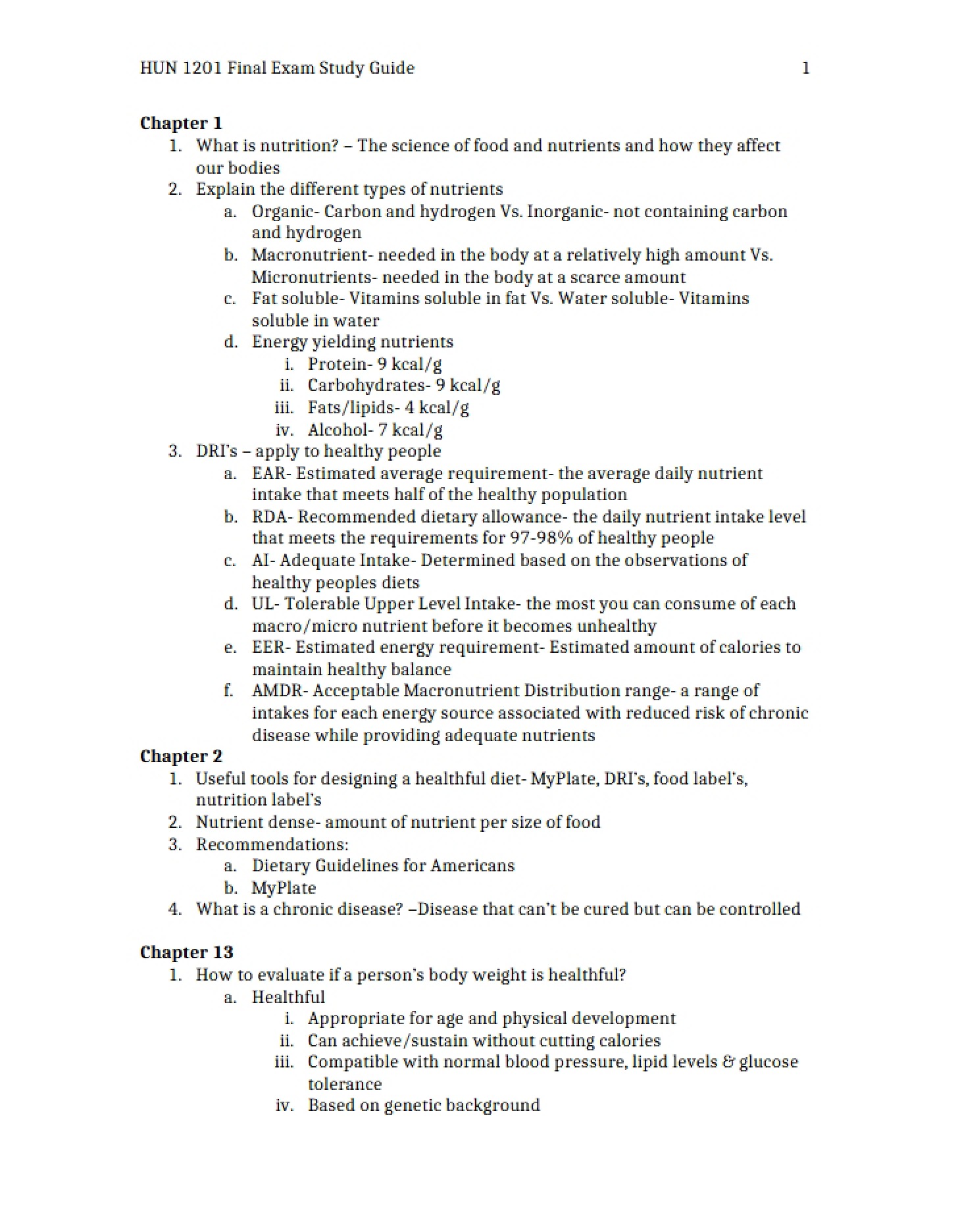 Final Period Assessment