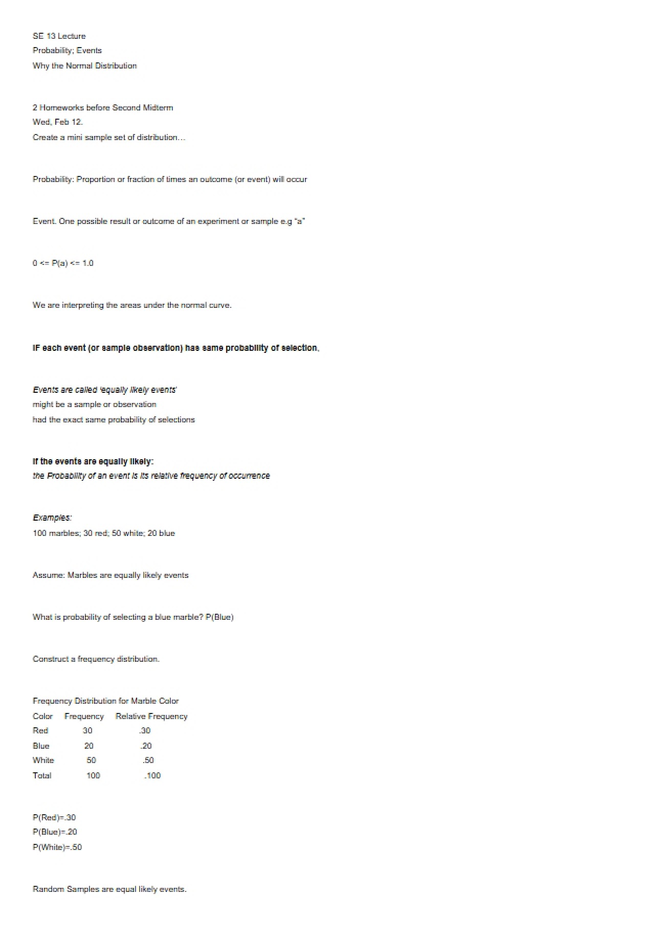 Events and Probability