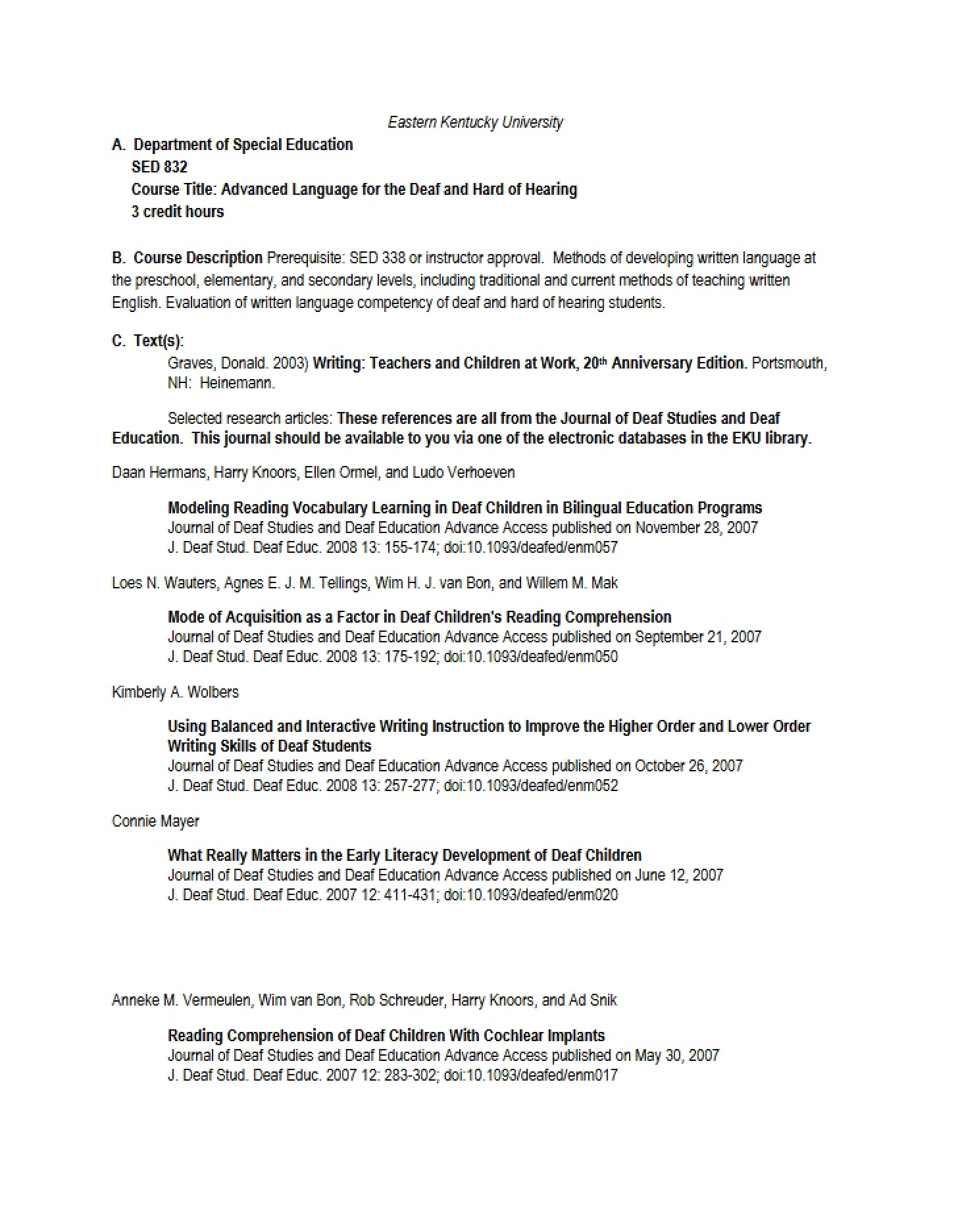 Syllabus for SED 832