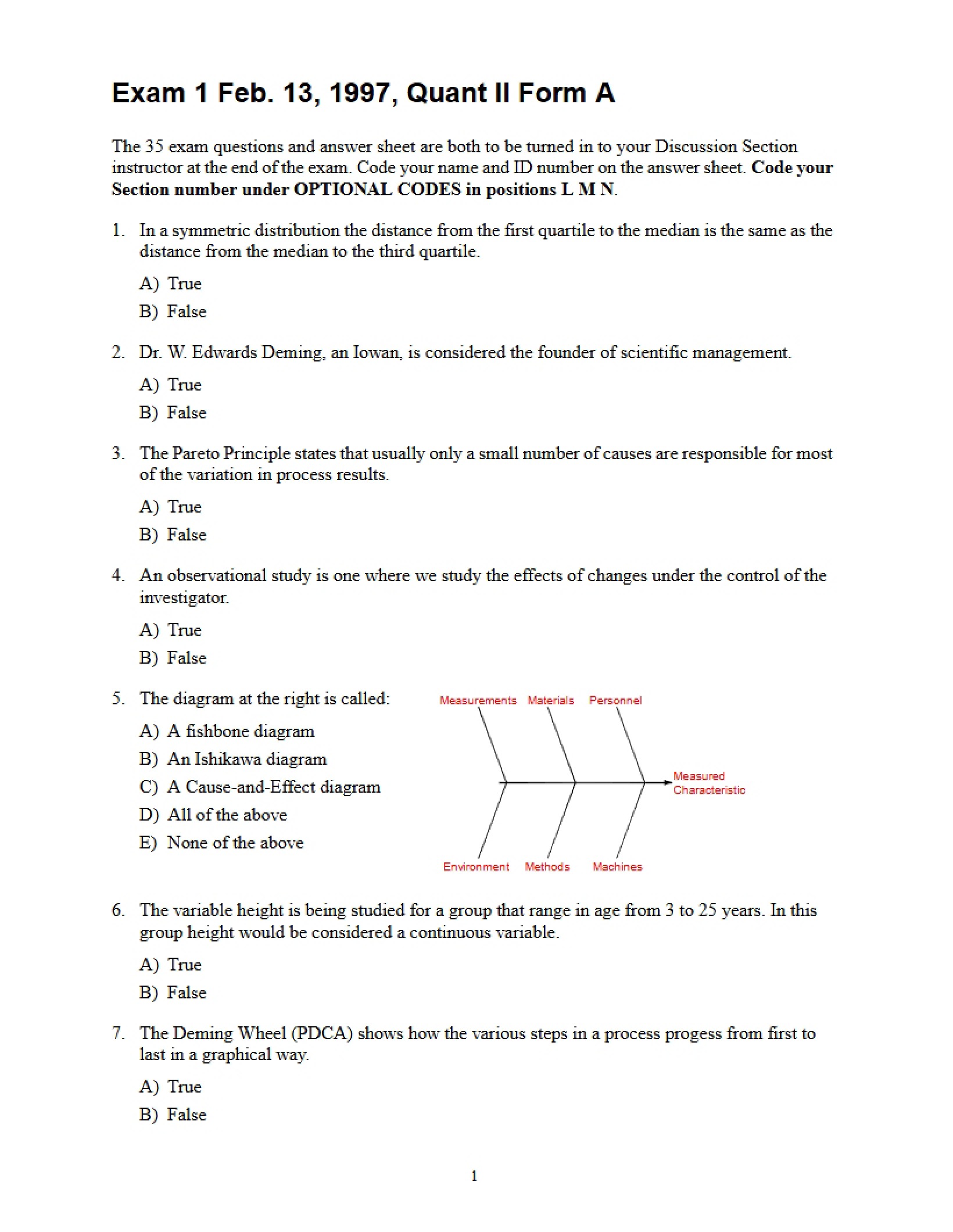 Examination One