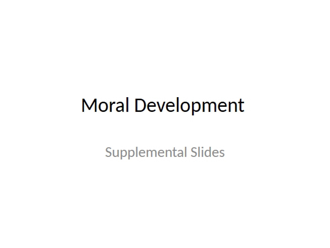 Development of Morality