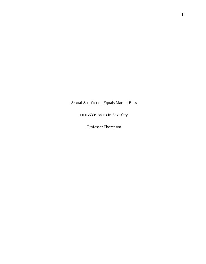 The Link Between Sexual Satisfaction and Marital Happiness