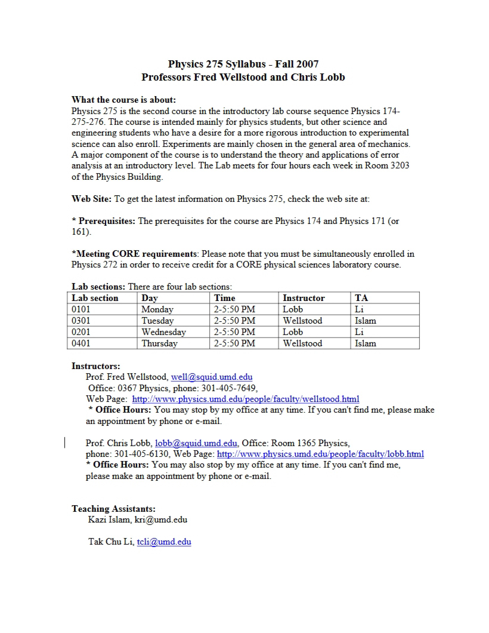 Course Syllabus