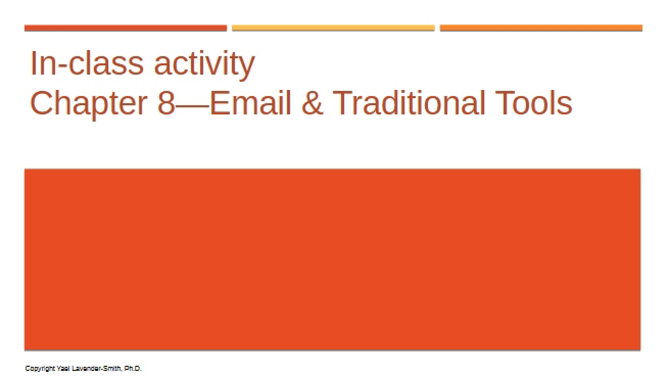 Activity 5e Email and Traditional Tools (Ch 8)
