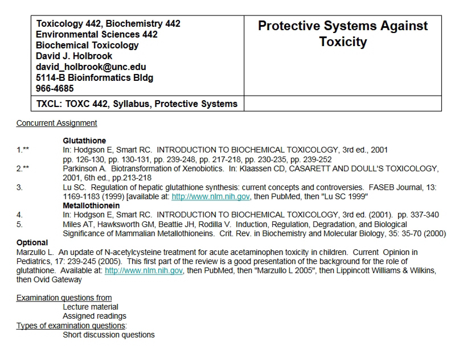 Toxicity Protection Systems