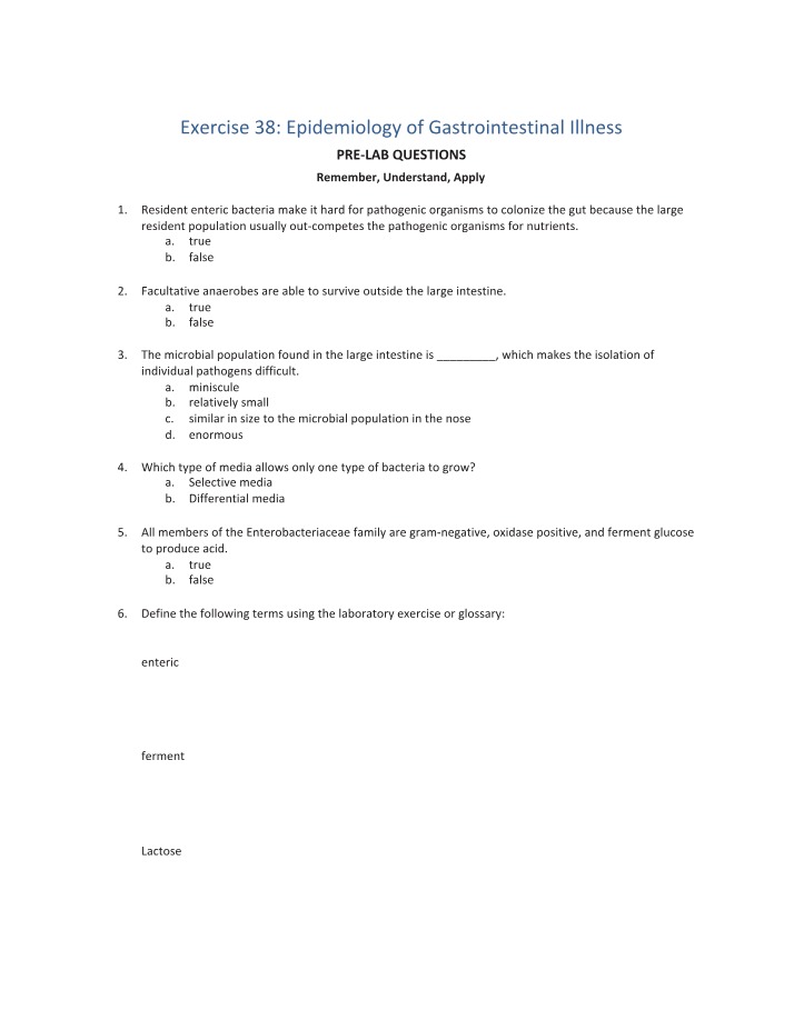 Epidemiology of Gastrointestinal Illness - Exercise 38