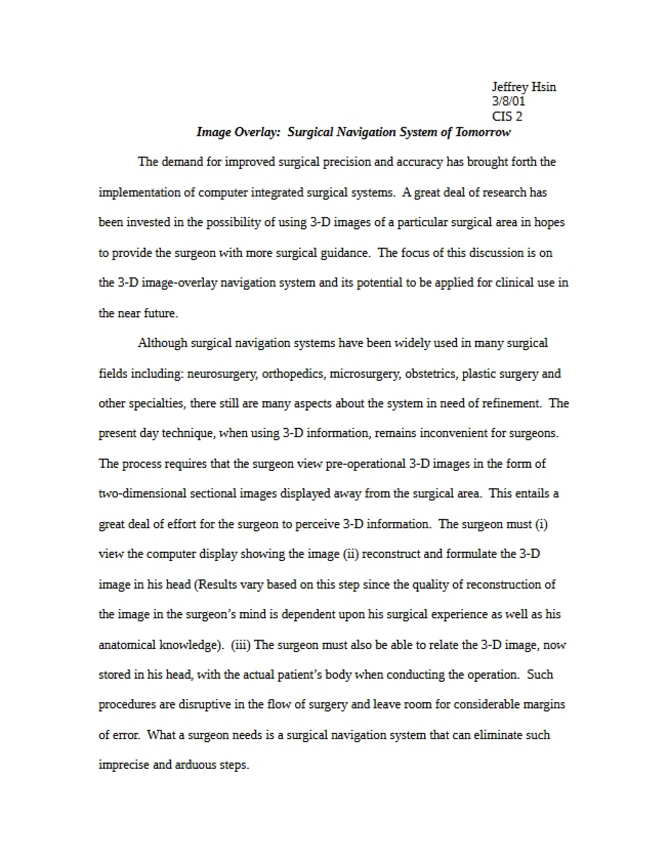 Future Surgical Navigation Image Overlay