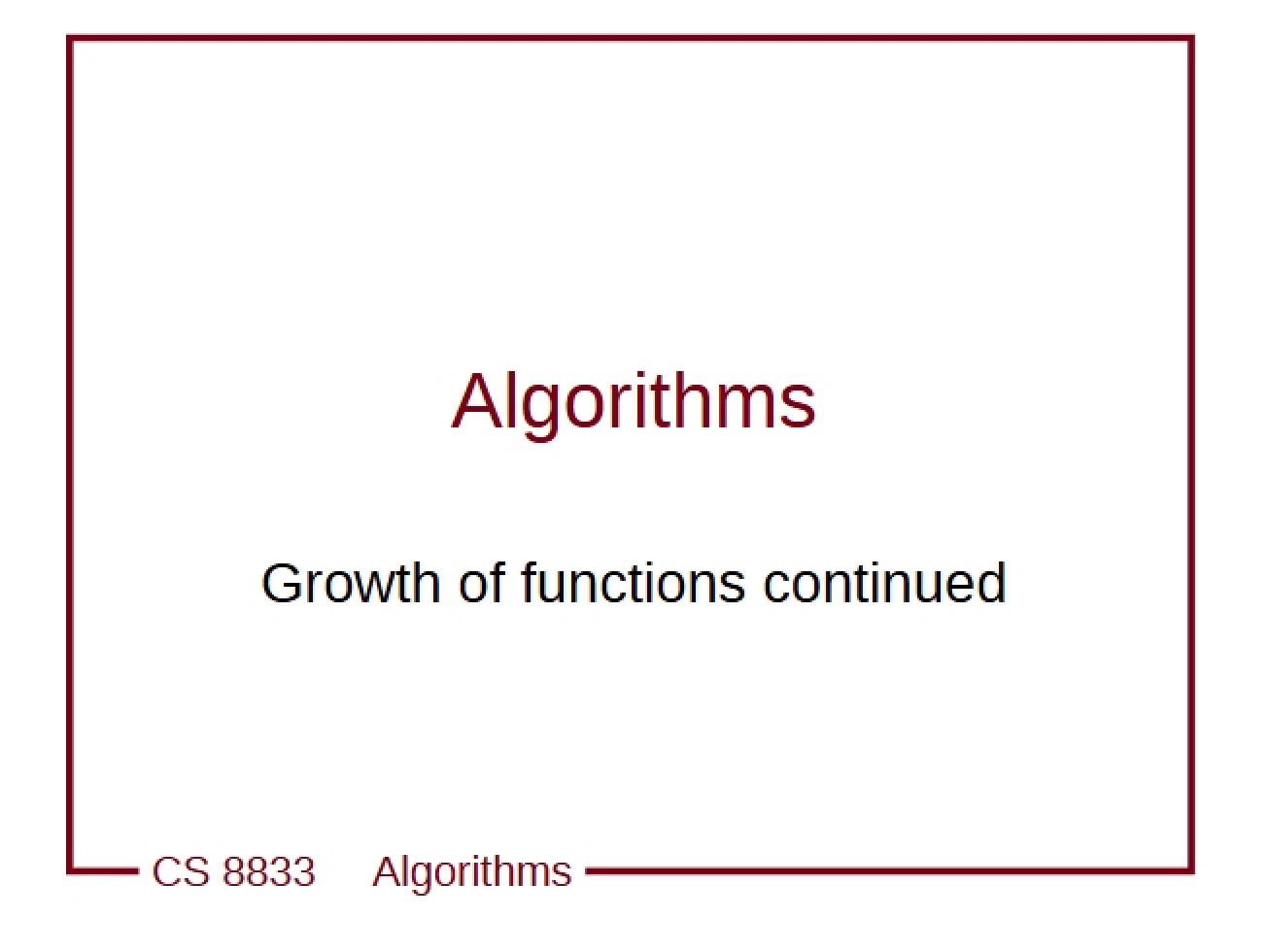 Continuing Function Growth Analysis