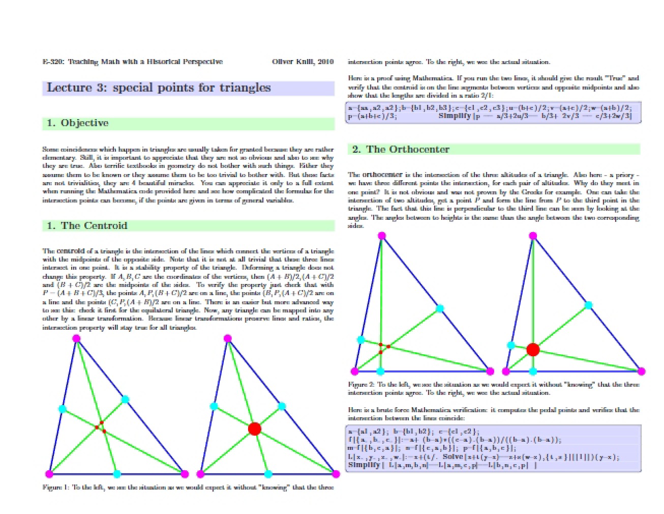 Special Triangle Points Lecture