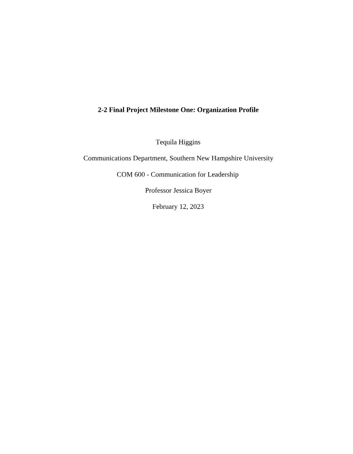 Final Project - Milestone One (2-2)