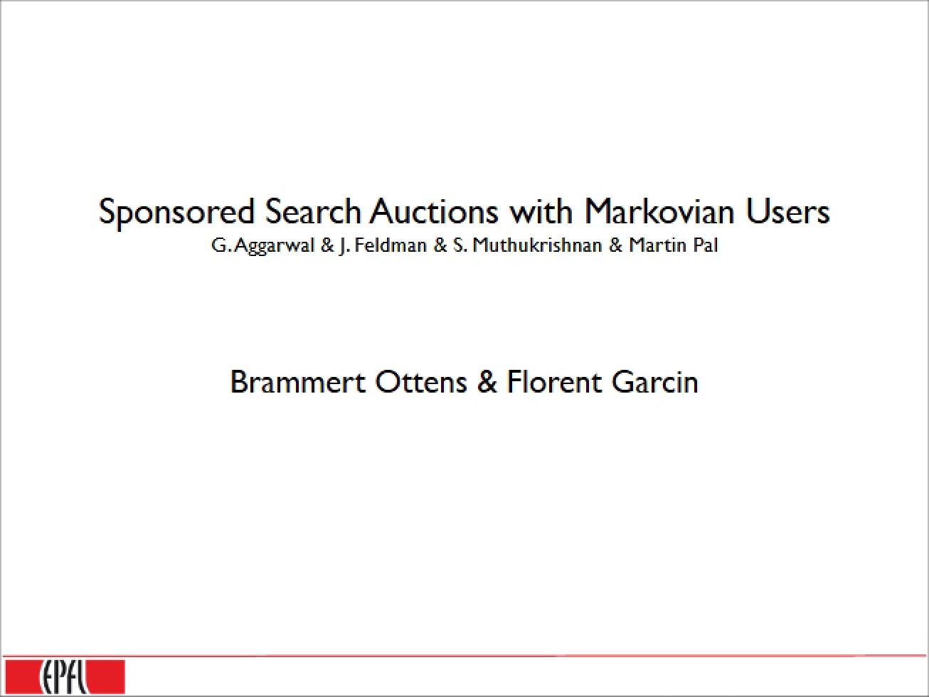 Markovian User Models in Sponsored Search Auctions
