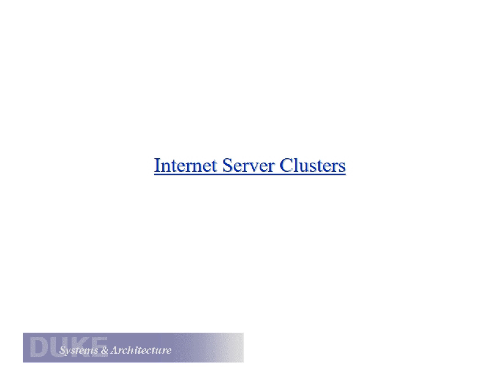 Internet Clusters