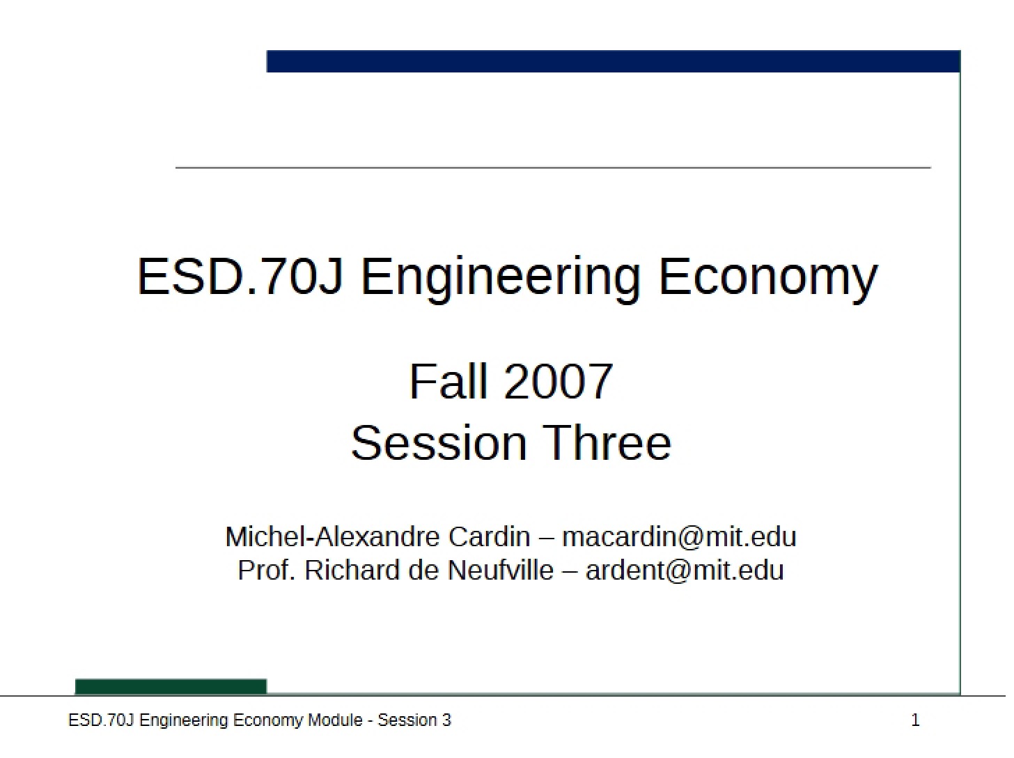 Session Three Overview