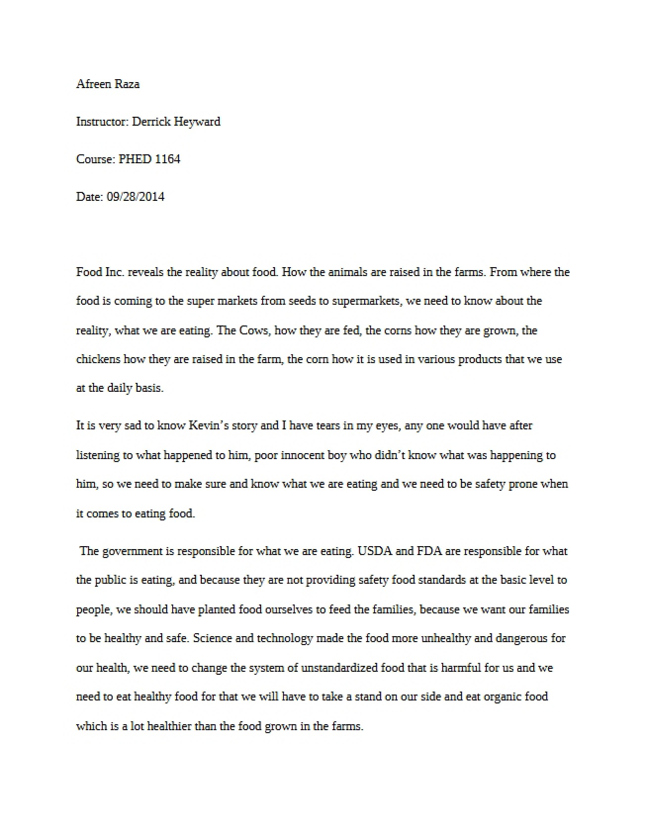 Essay for Intro to Physical Fitness