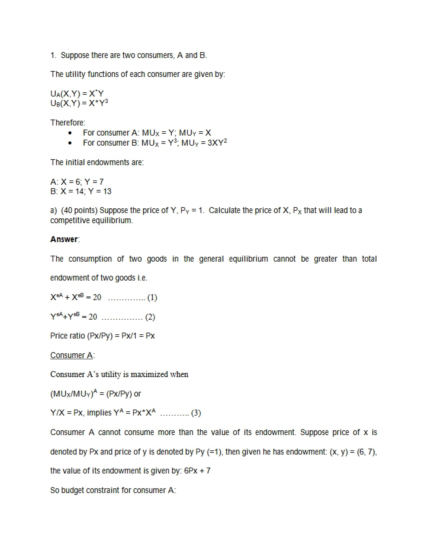 Key for Homework 3 Answers