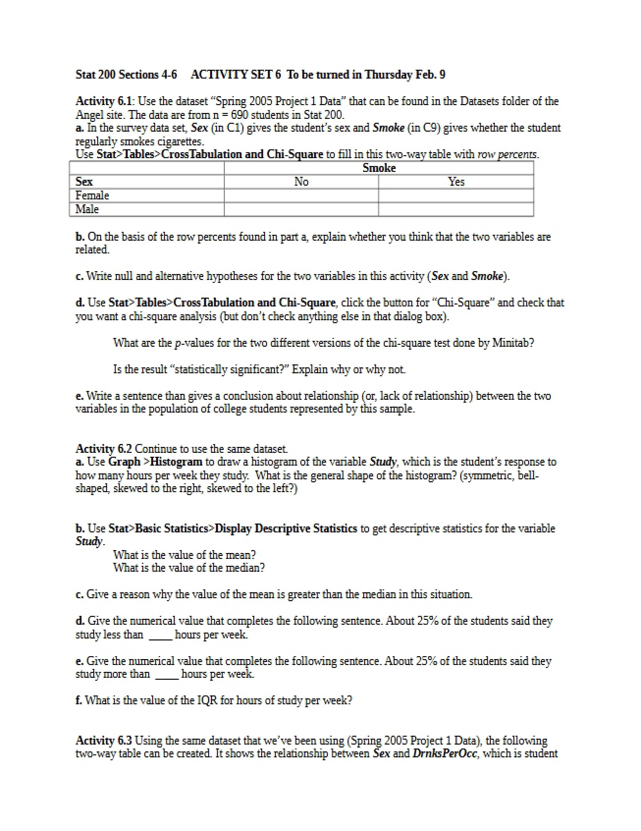 Activity Set Materials