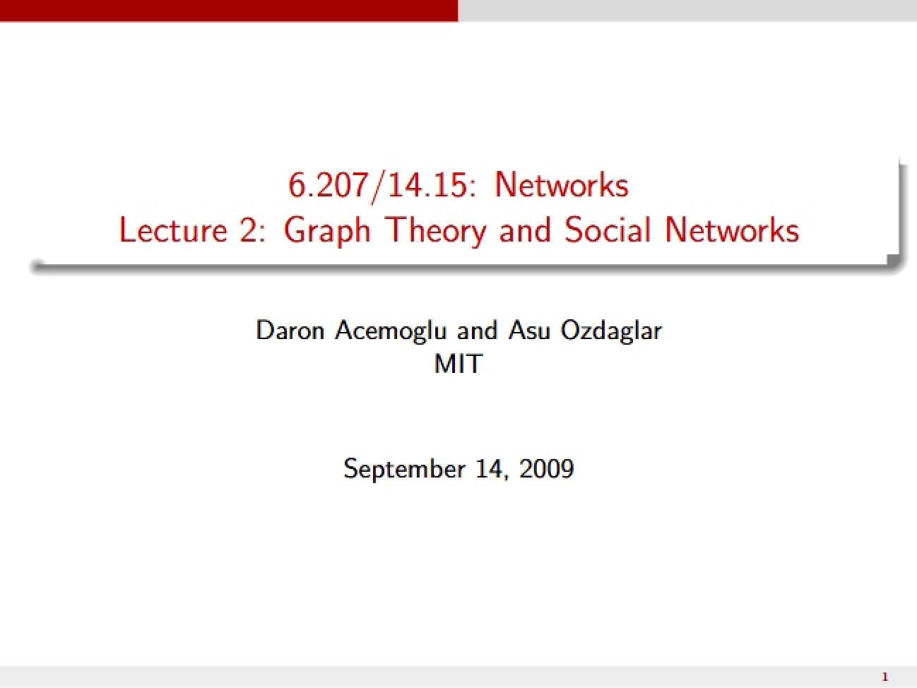 Social Networks and Graph Theory