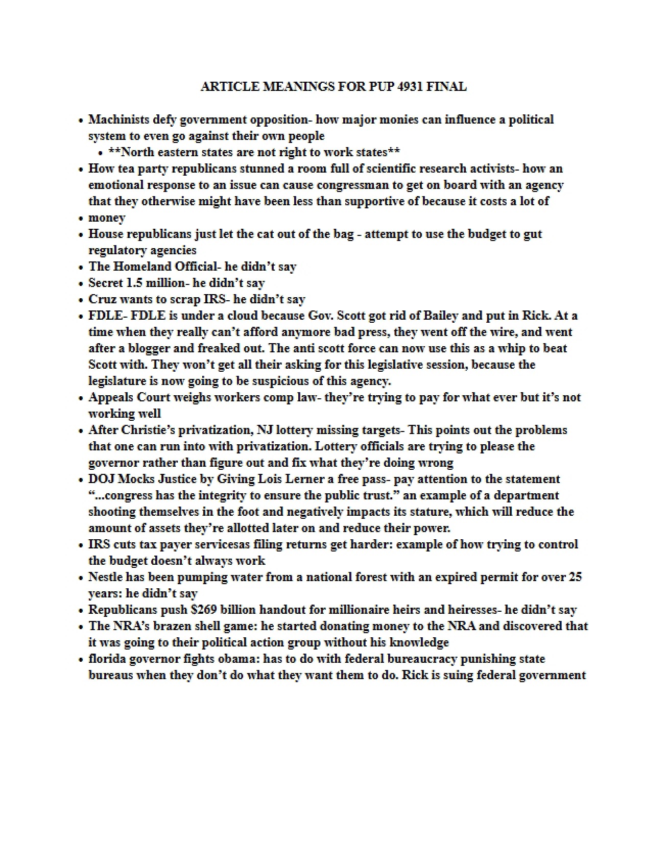 Special Topics Policy Guide