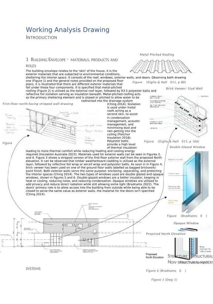 Working Analysis - Building Envelope Materials and Components