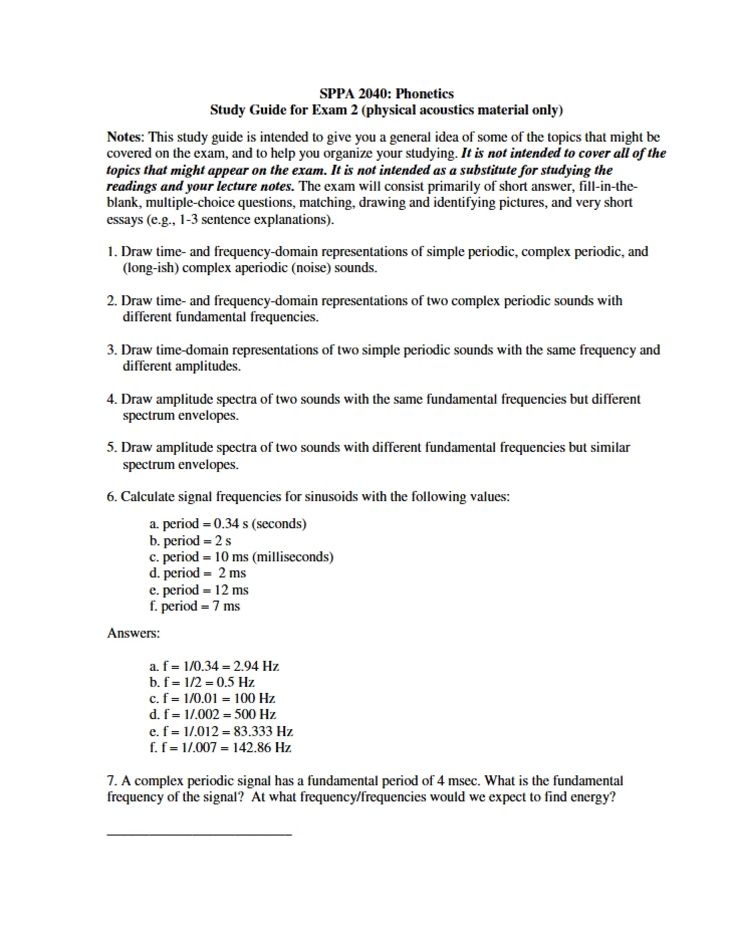 Second Exam Study Guide