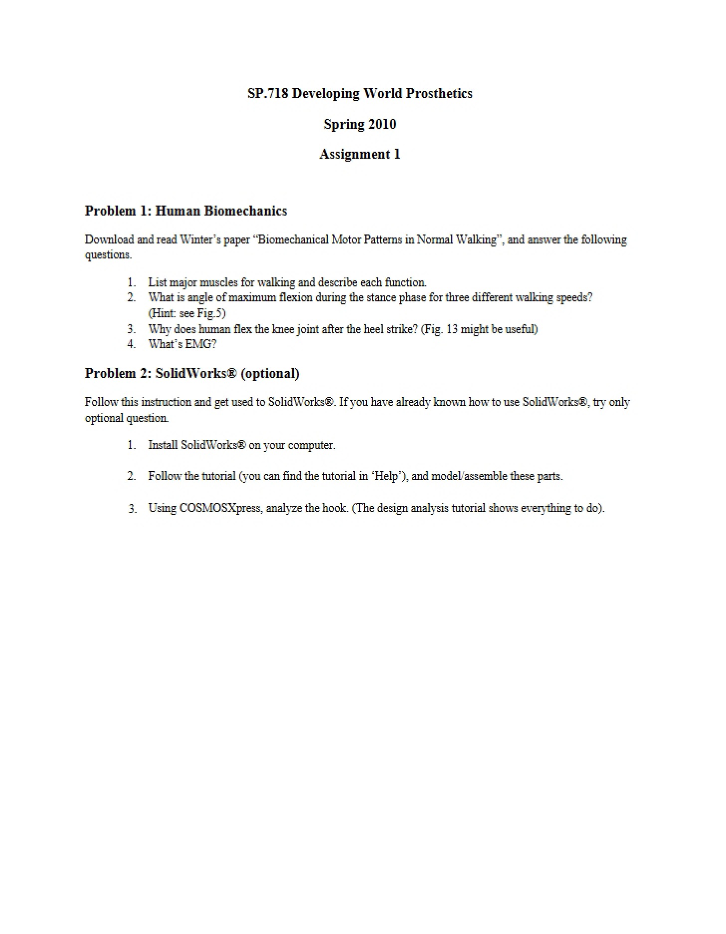 First Assignment