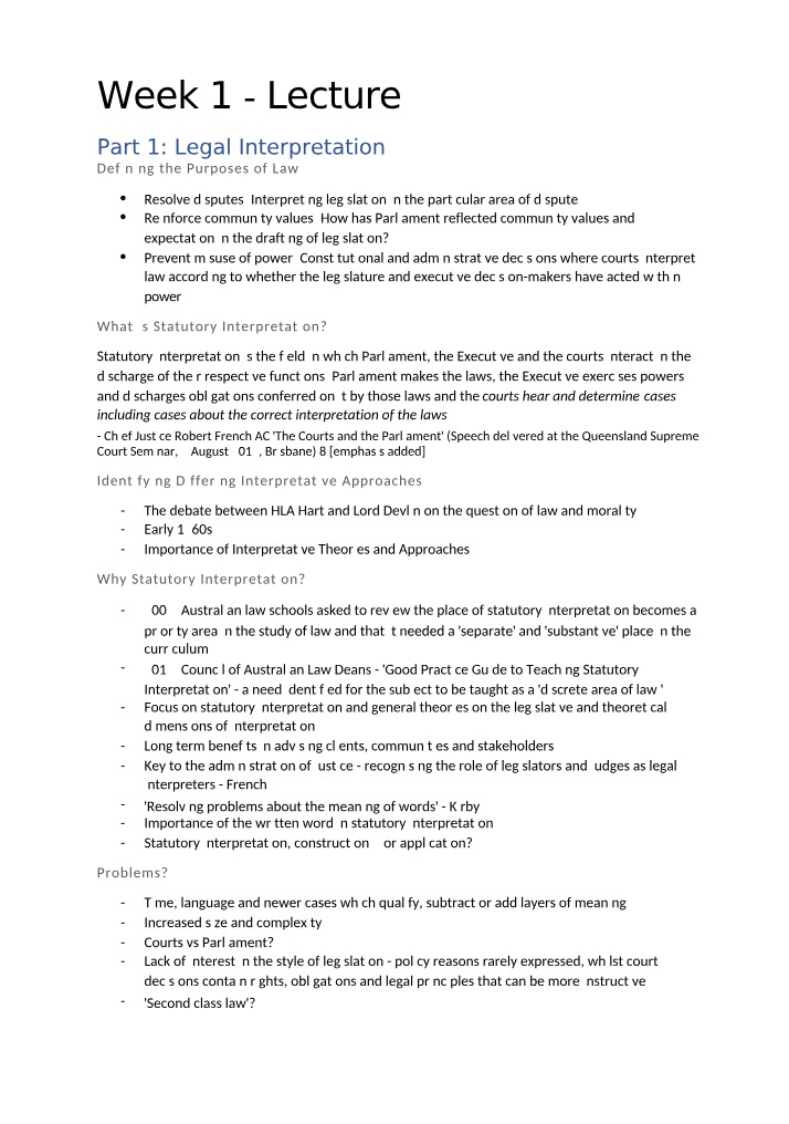 Lecture Notes for LAW MISC