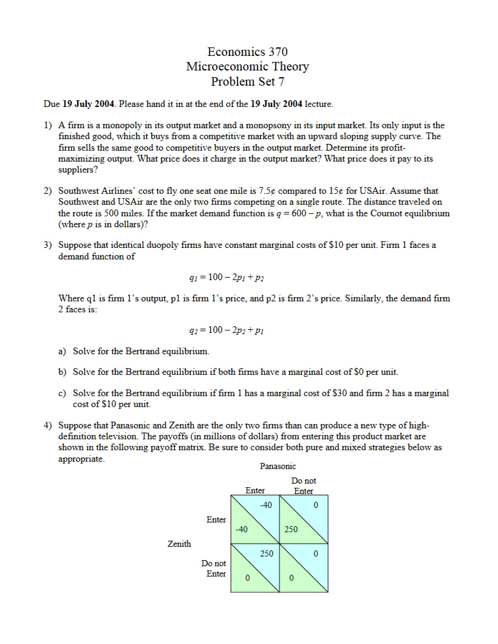 Microeconomic Theory Notes - Microeconomic Theory