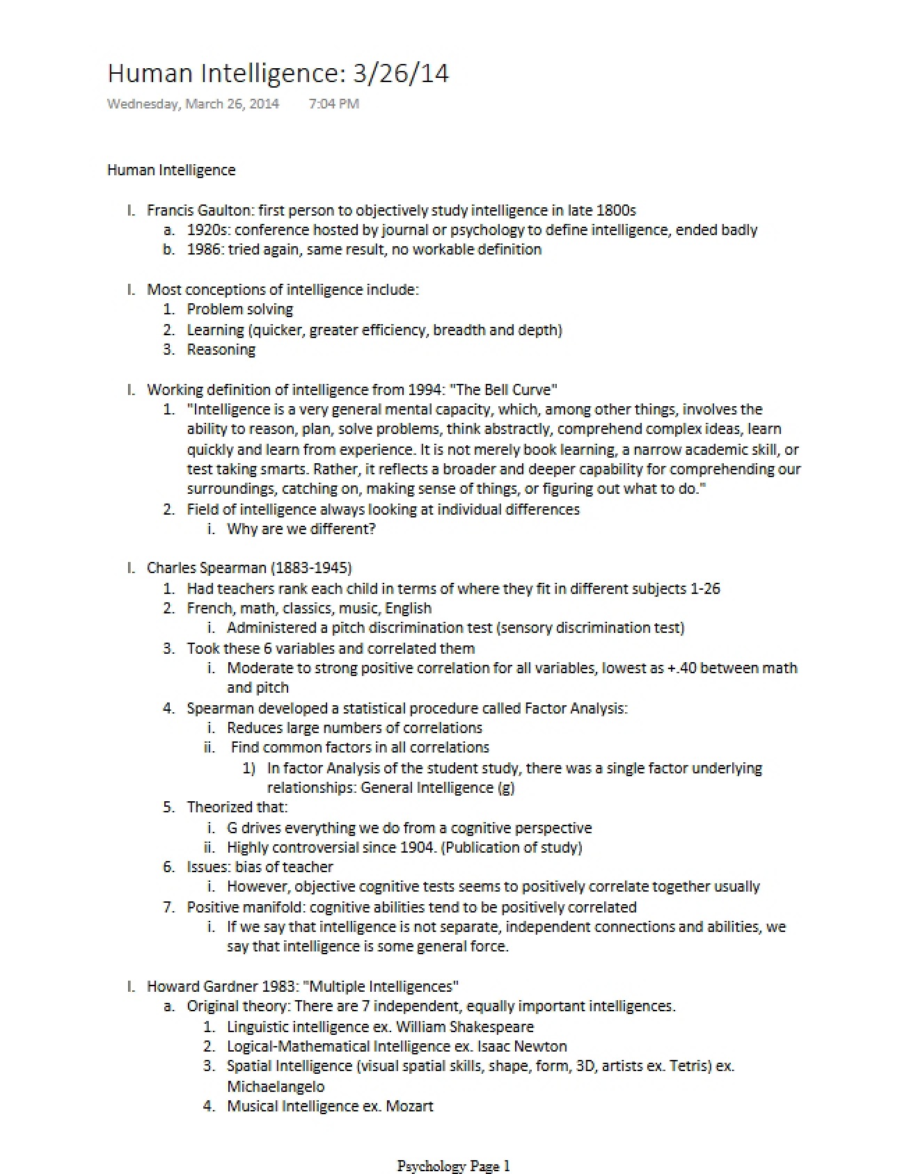Dimensions of Intellect and Reasoning