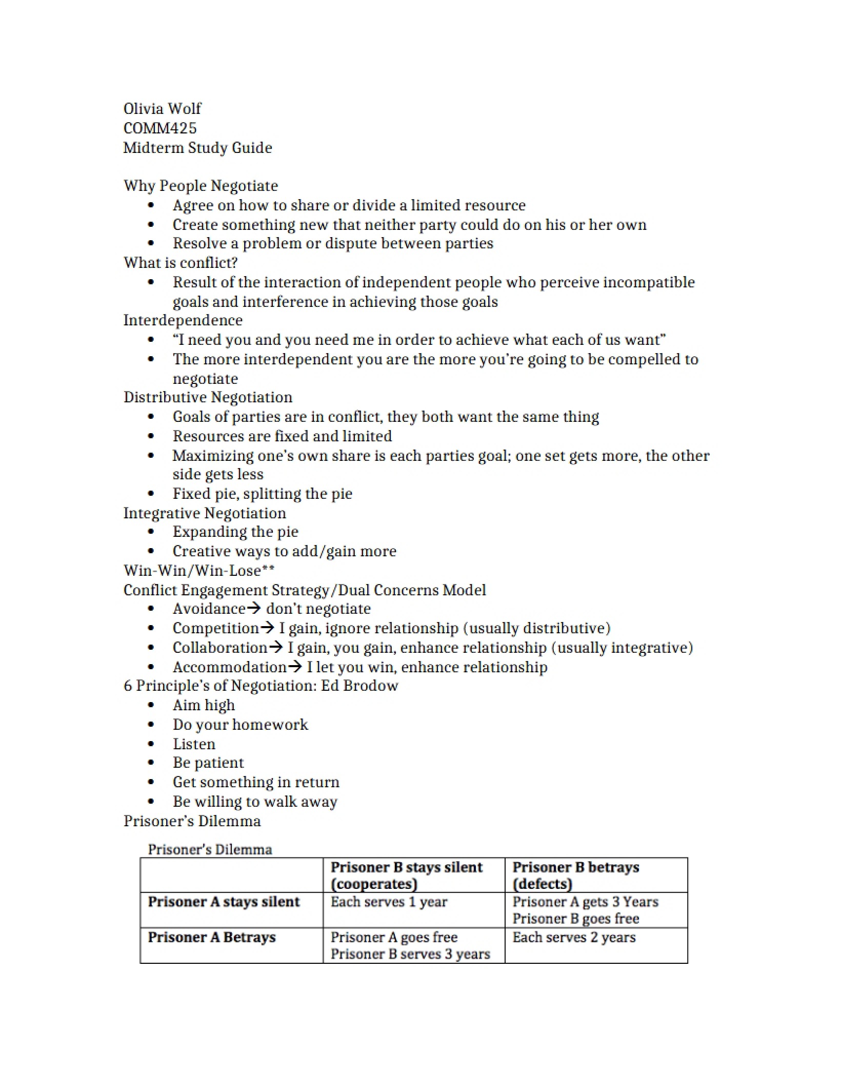 Guide for Midterm Study