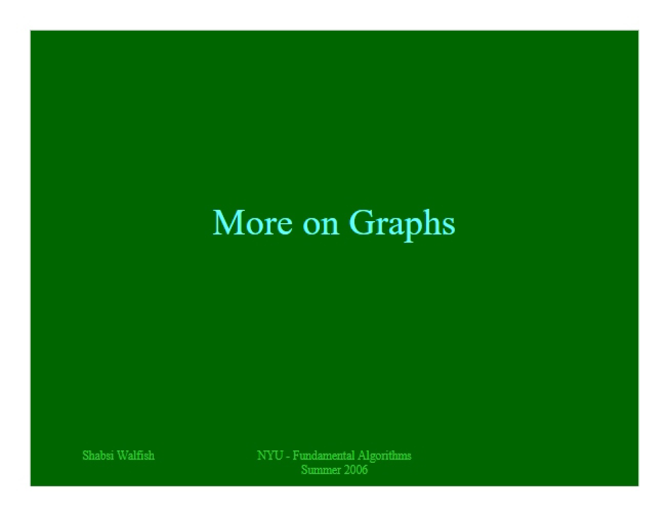 Graph Data Structures