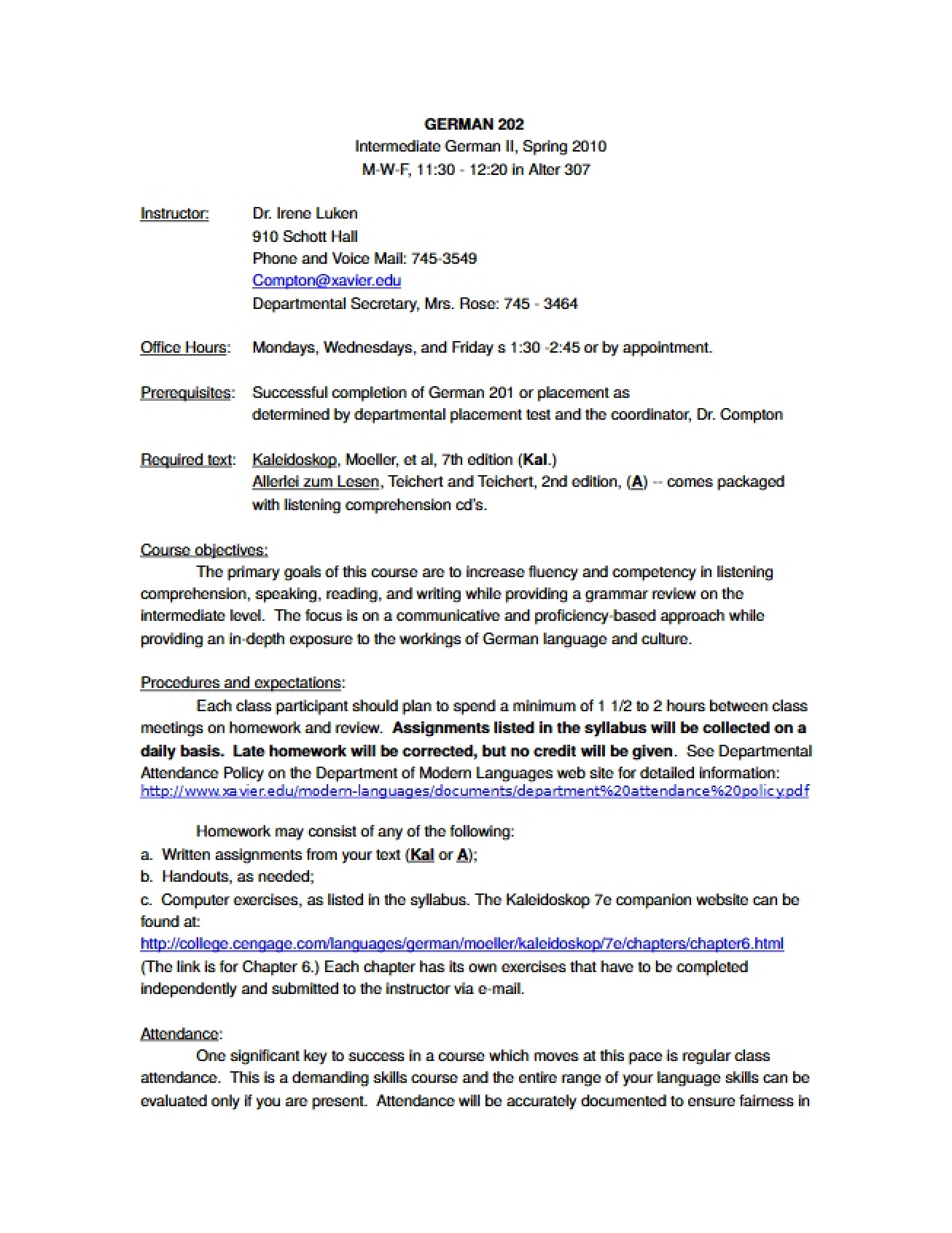Course Expectations Syllabus