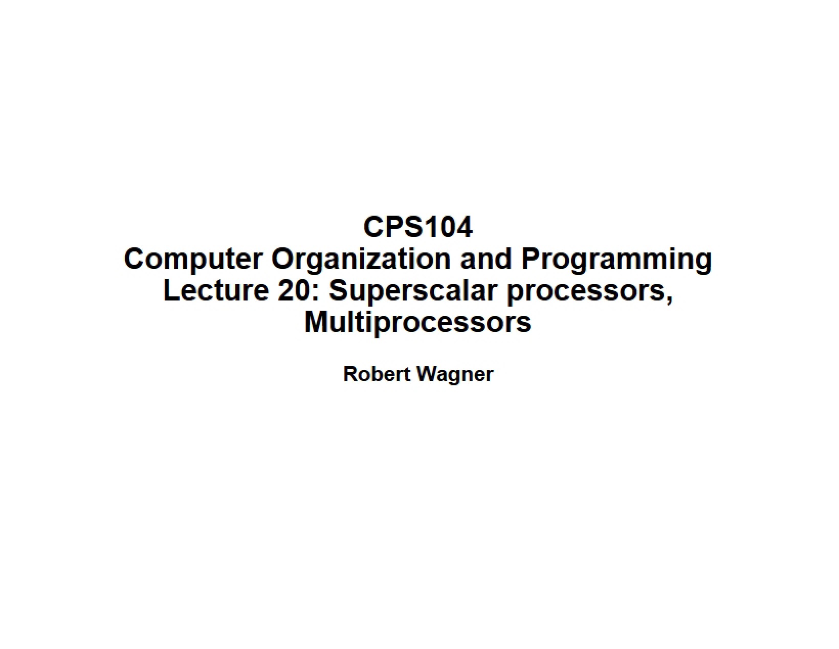 Session 20 Lecture