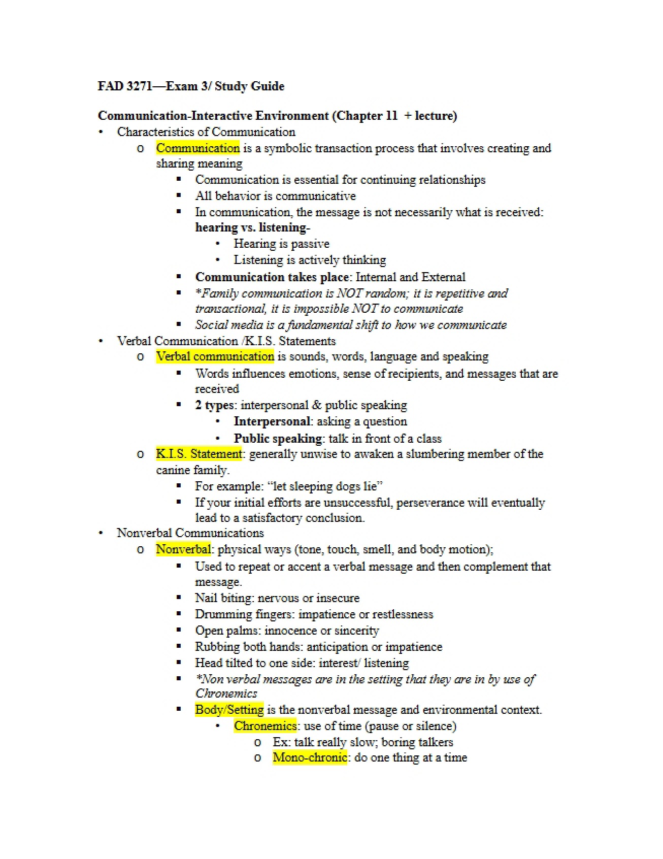 Third Exam Study Guide for Ecological Contexts