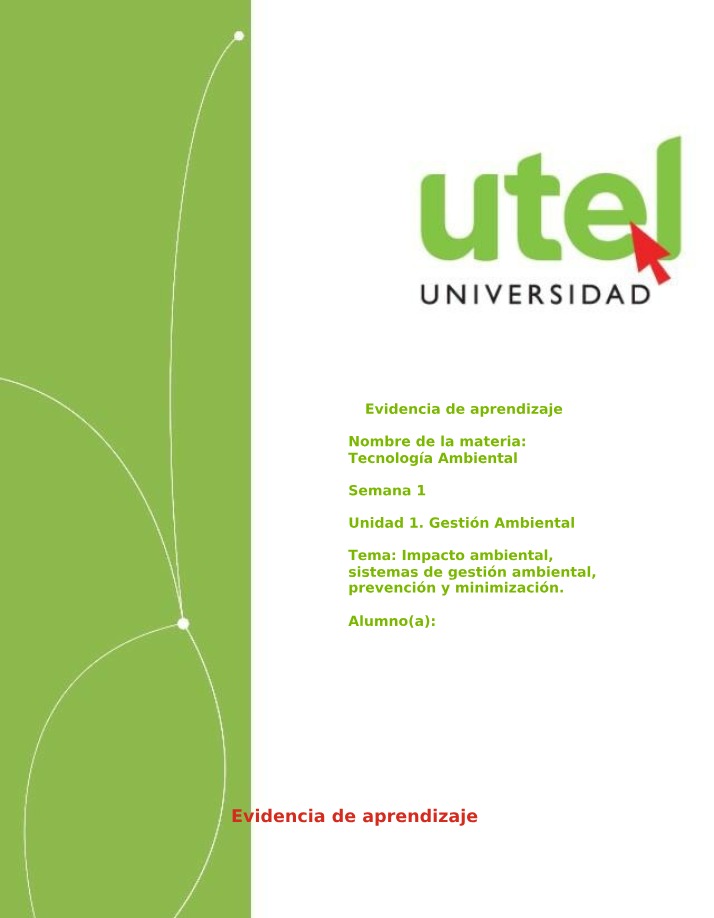 Evidencia de Aprendizaje - Unidad 1, Semana 1