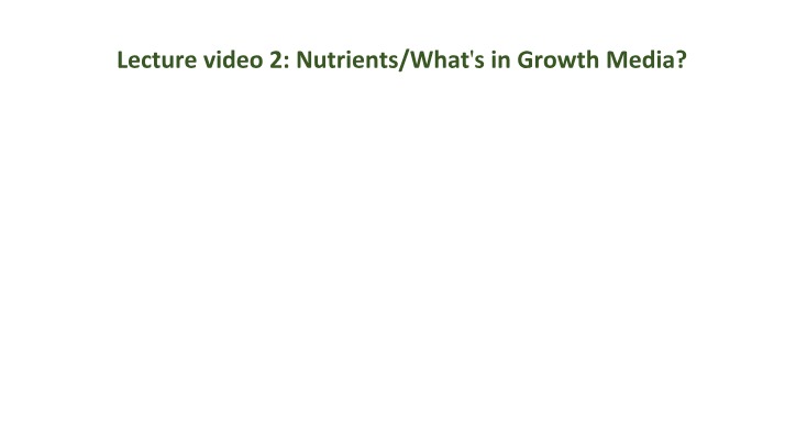 Nutrient Composition in Growth Media