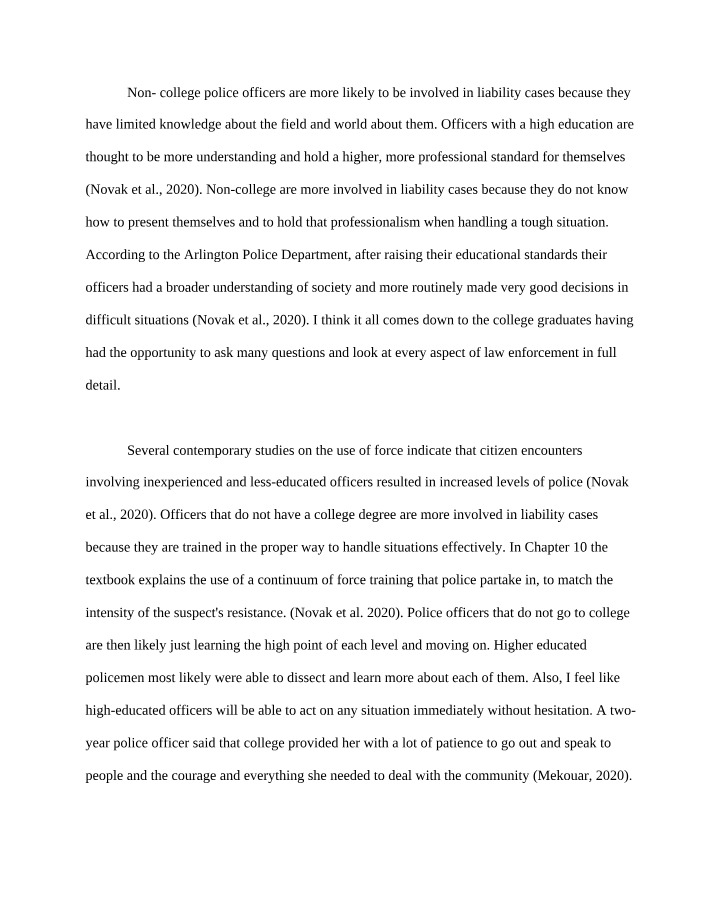 Week 7 Discussion Board - Policing