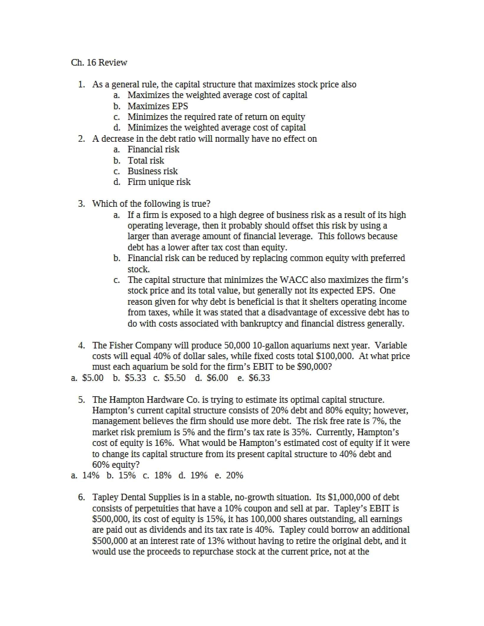 Business Finance - Chapter 16