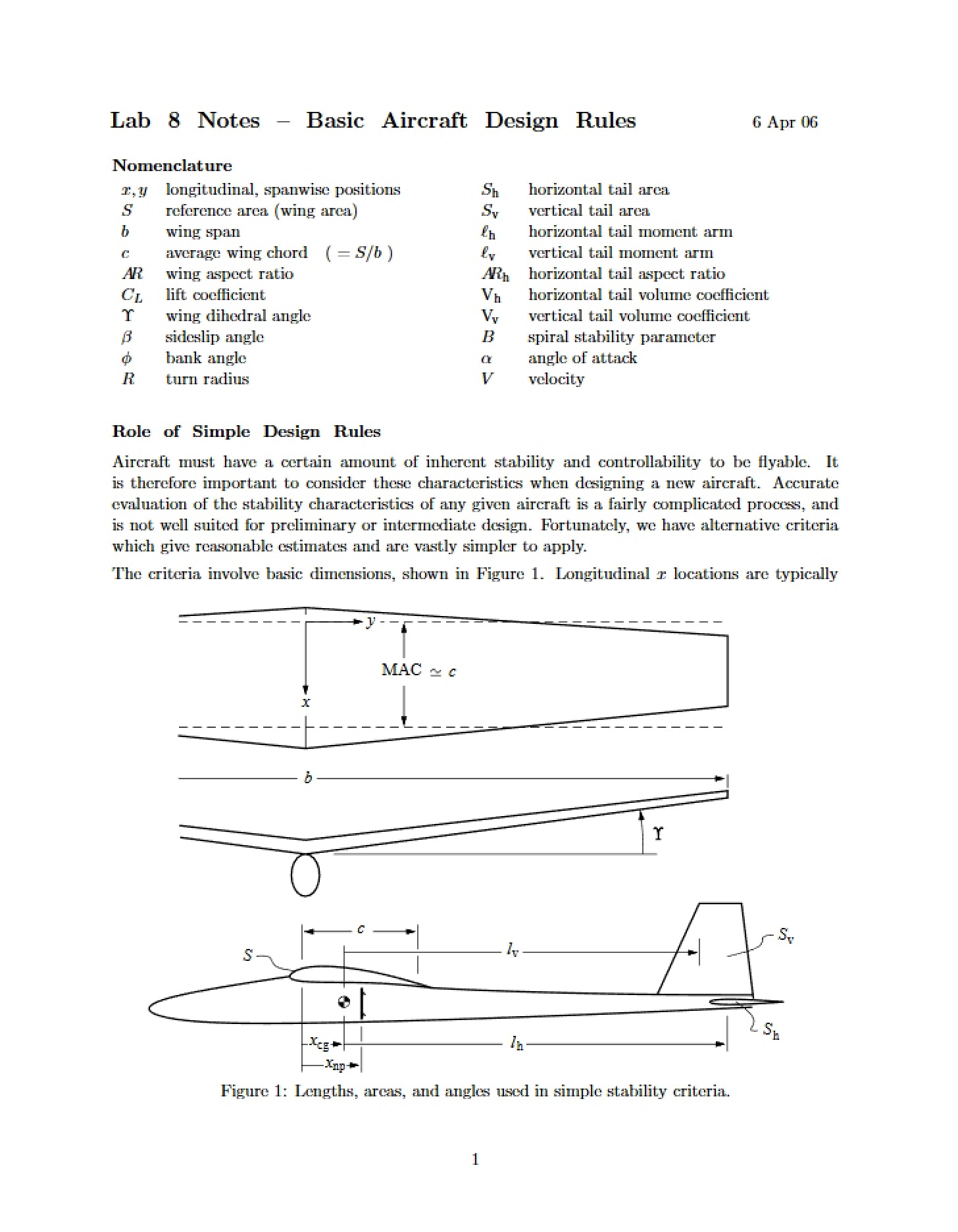 Rules for Basic Aircraft Design
