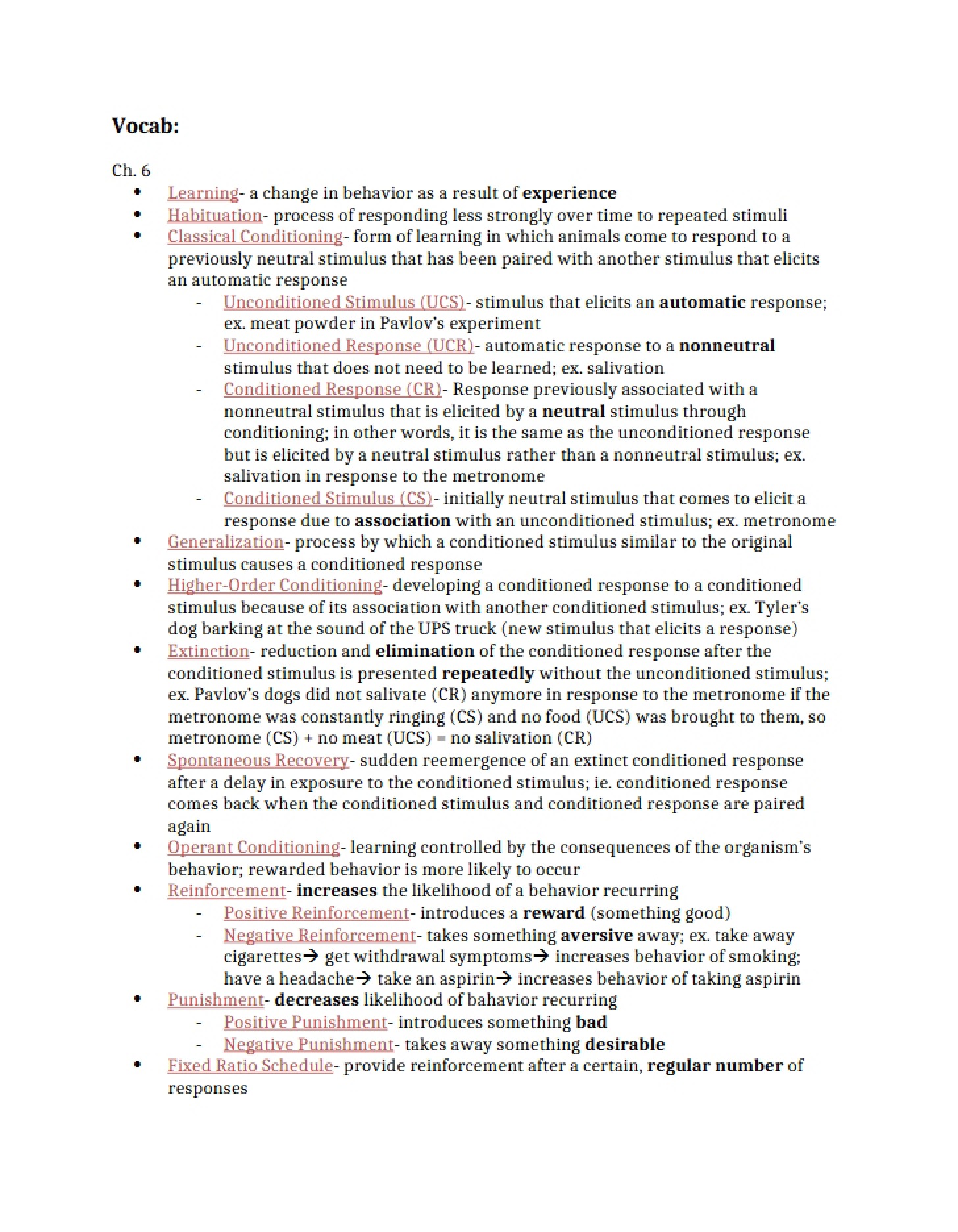 Notes from Lectures
